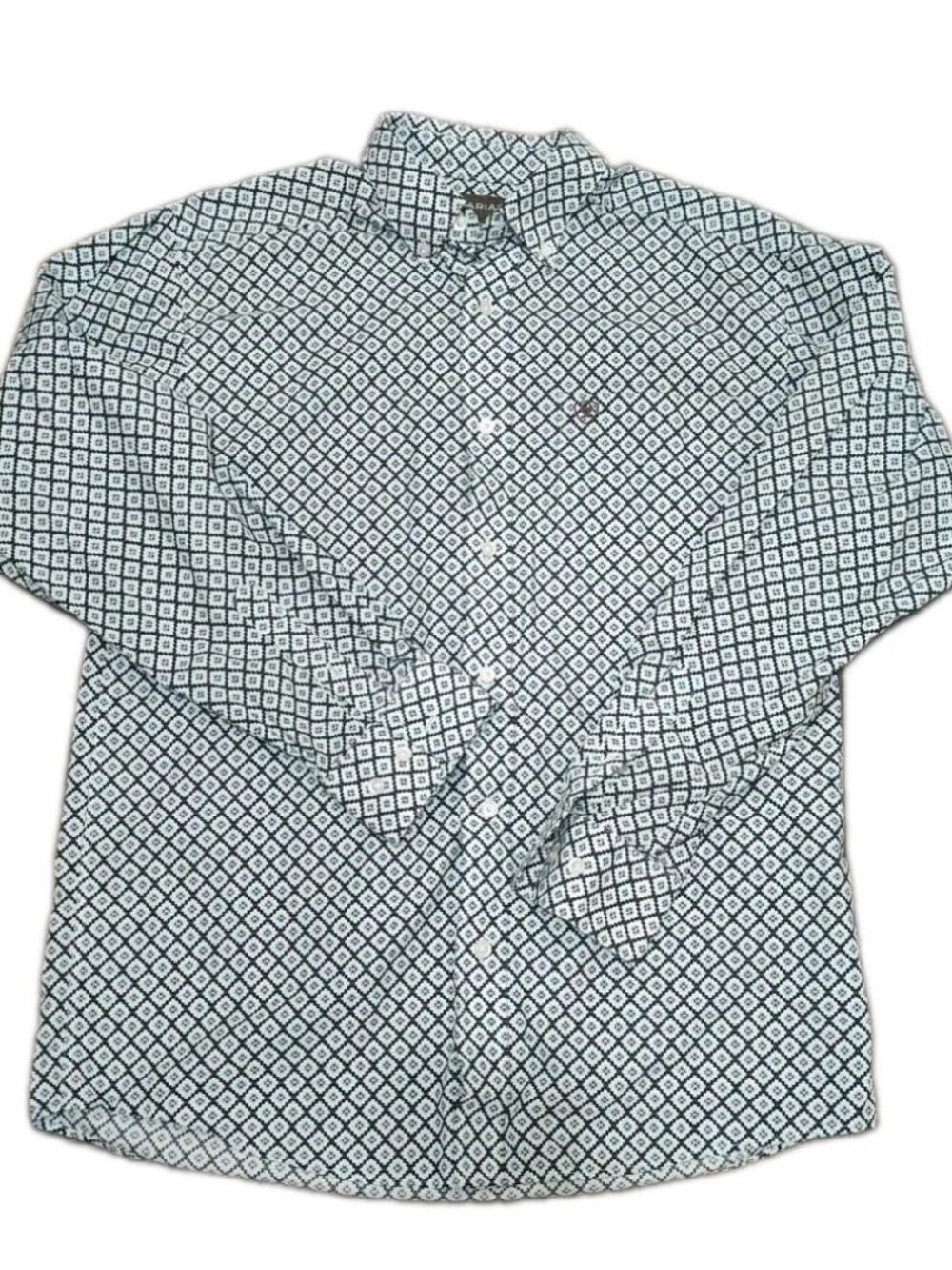 Ariat Men's Geometric Western Shirt Long Sleeve Button Front Size M
